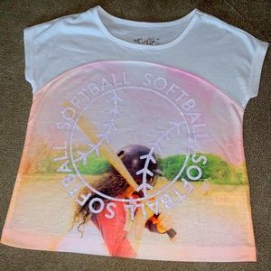 Cute Softball Tee wth Glitter Letters Size 5 or 10